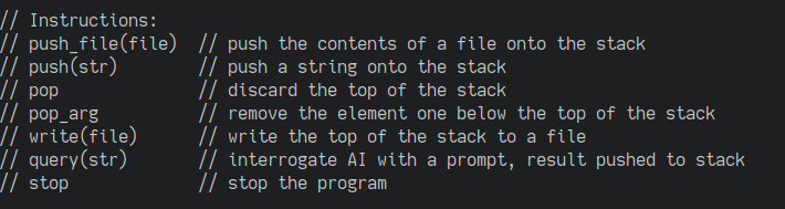 Copilot stack language